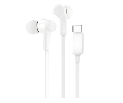 Słuchawki douszne i dokanałowe Belkin Przewodowe słuchawki douszne USB-C, białe